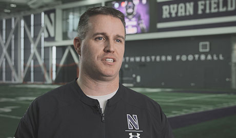 Northwestern head coach Pat Fitzgerald raves about Ryan Fieldhouse and Walter Athletics Center
