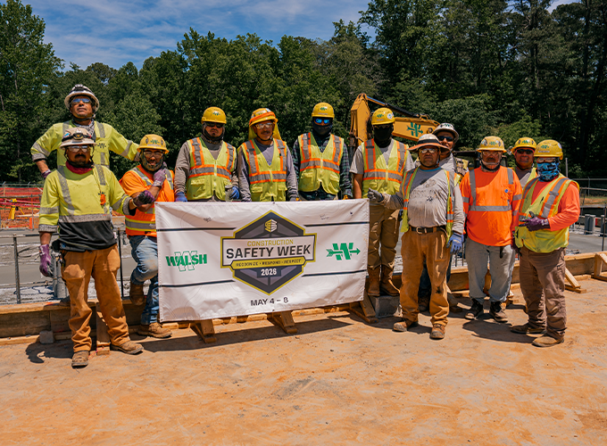 Safety week, Construction, hard hats, high vis